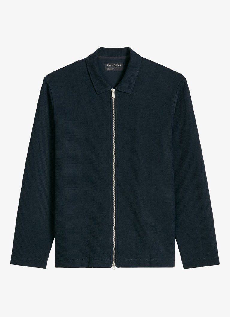 Marc O'Polo Heren Jack met kraag in de kleur Donkerblauw
