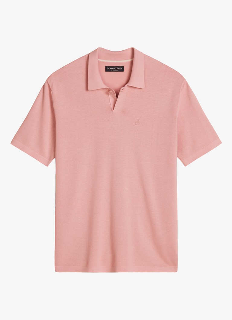 Marc O'Polo Heren Comfort fit polo met logoborduring in de kleur Rose Mauve-8181 / Roze