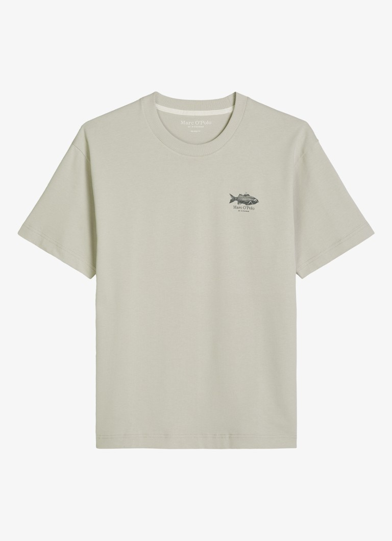 Marc O'Polo Heren T-shirt met logo in de kleur Grey Kit-0922 / Grijs