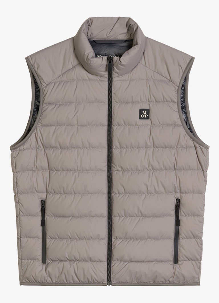 Marc O'Polo Heren Bodywarmer met logoborduring in de kleur Lichtgrijs