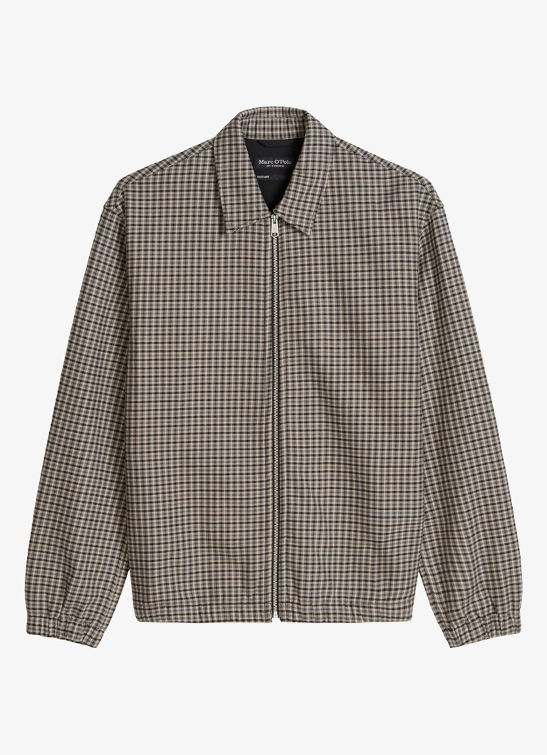 Marc O'Polo Heren Overshirt met ruitdessin in de kleur Bruin