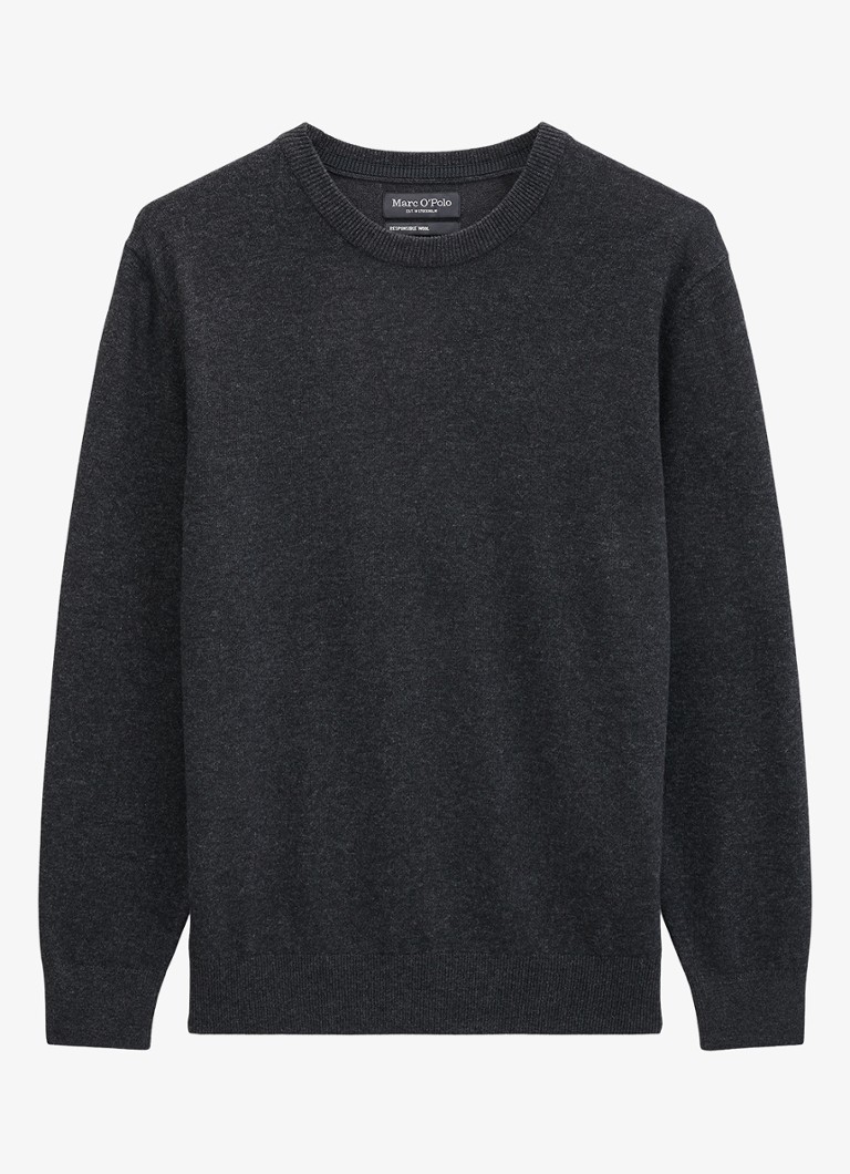 Marc O'Polo Heren Pullover in wolblend in de kleur Antraciet