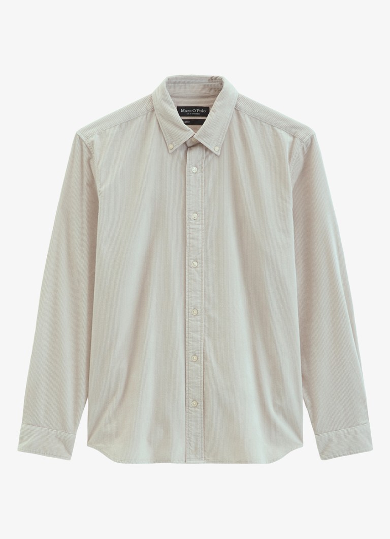 Marc O'Polo Heren Regular fit overhemd van corduroy in de kleur Creme