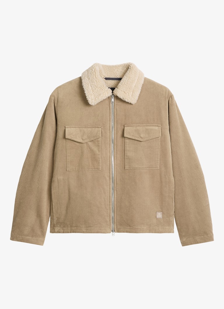 Marc O'Polo Heren Jas van corduroy met klepzakken in de kleur Lichtbruin