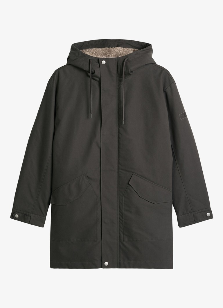 Marc O'Polo Heren Parka met capuchon in de kleur Donkergrijs