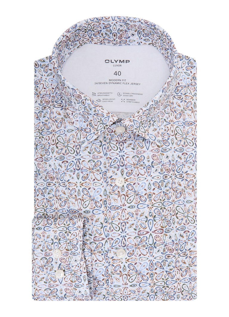Olymp Heren Luxor regular fit overhemd met stretch in de kleur Lichtblauw, maat: 38