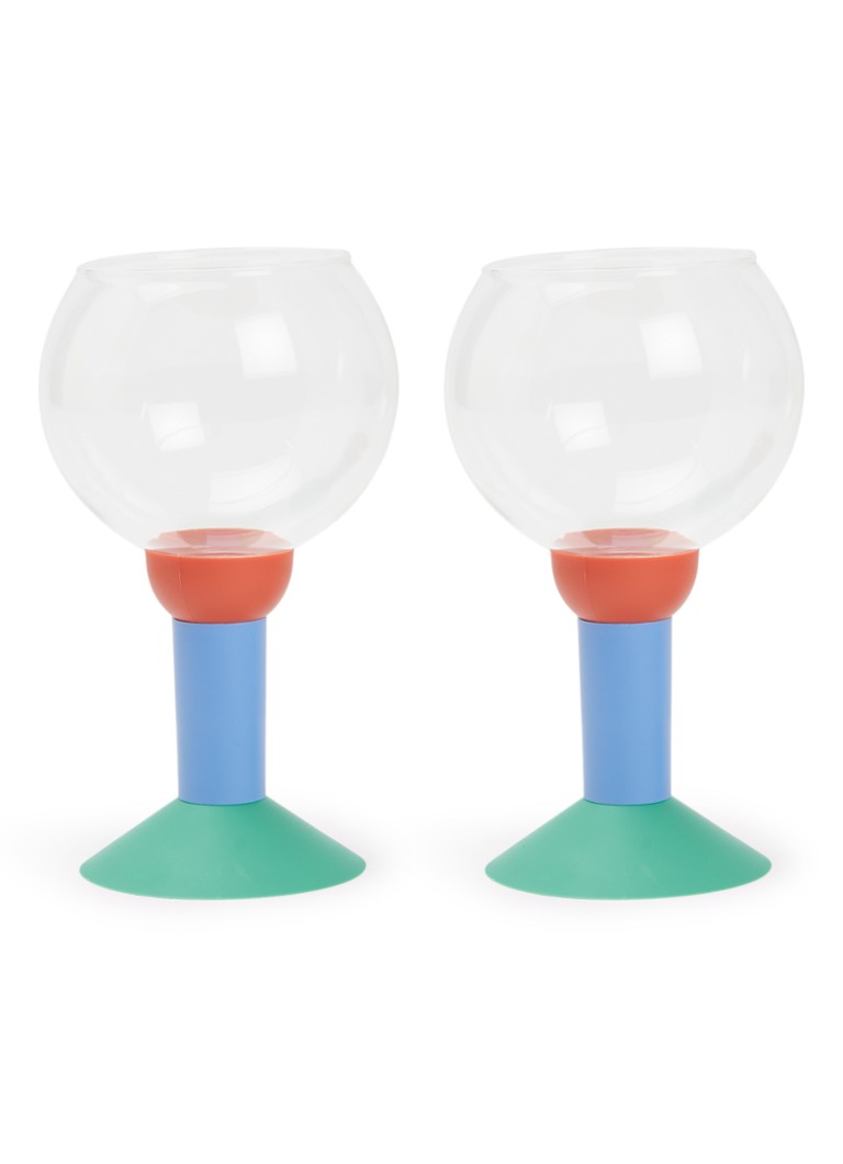 Bodum Oktett rode wijnglas 35 cl set van 2 Blauw - Deal