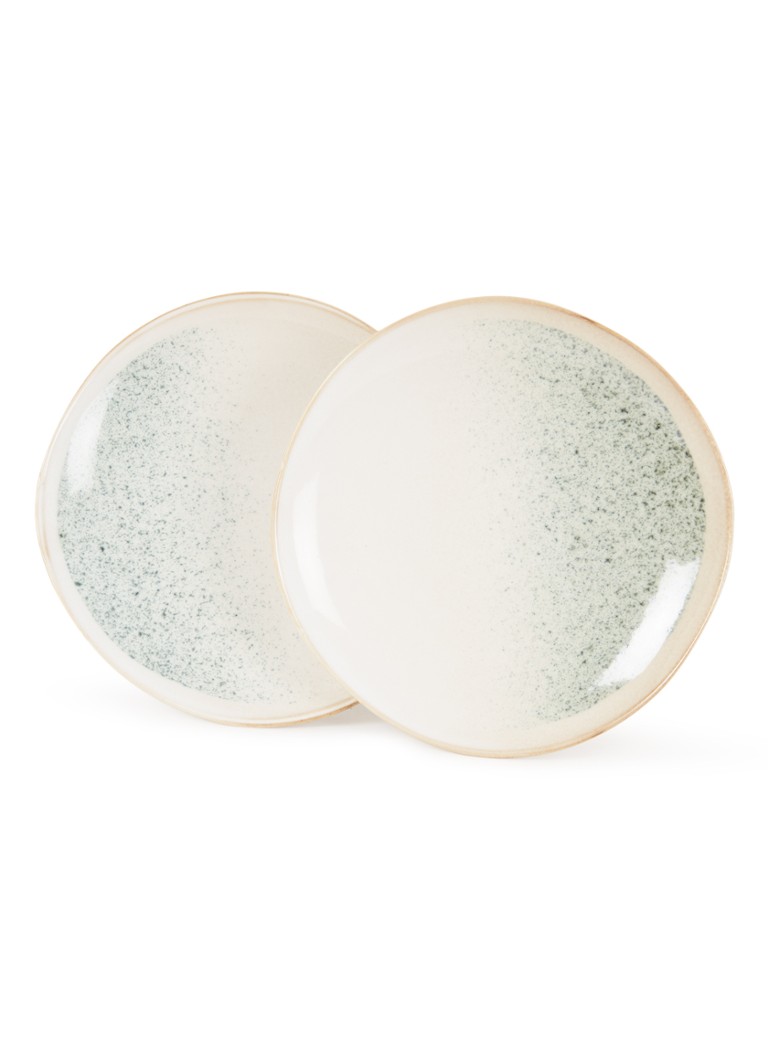 HKliving Mist ontbijtbord 22 cm set van 2 Beige - Deal