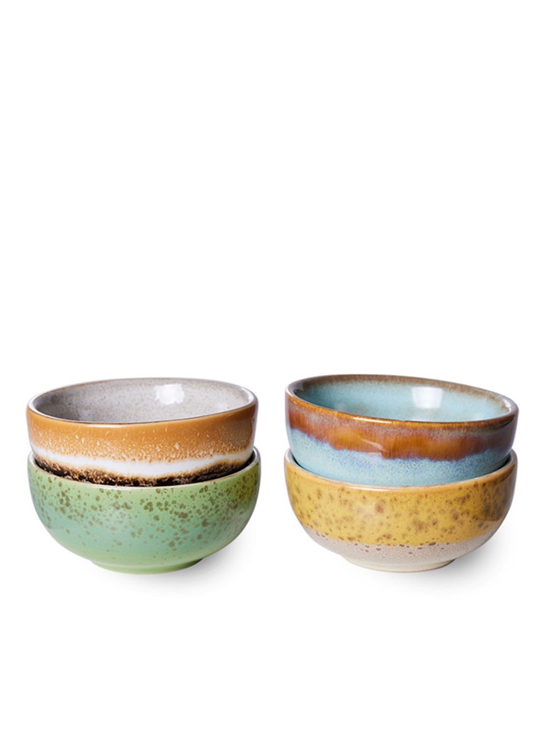 HKliving Castor dipschaal 8 cm set van 4 Multicolor - Deal