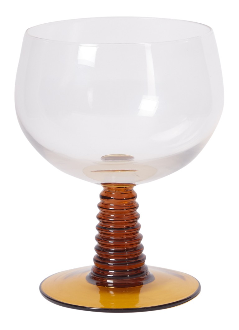 HKliving Swirl laag wijnglas 35 cl Okergeel - Deal