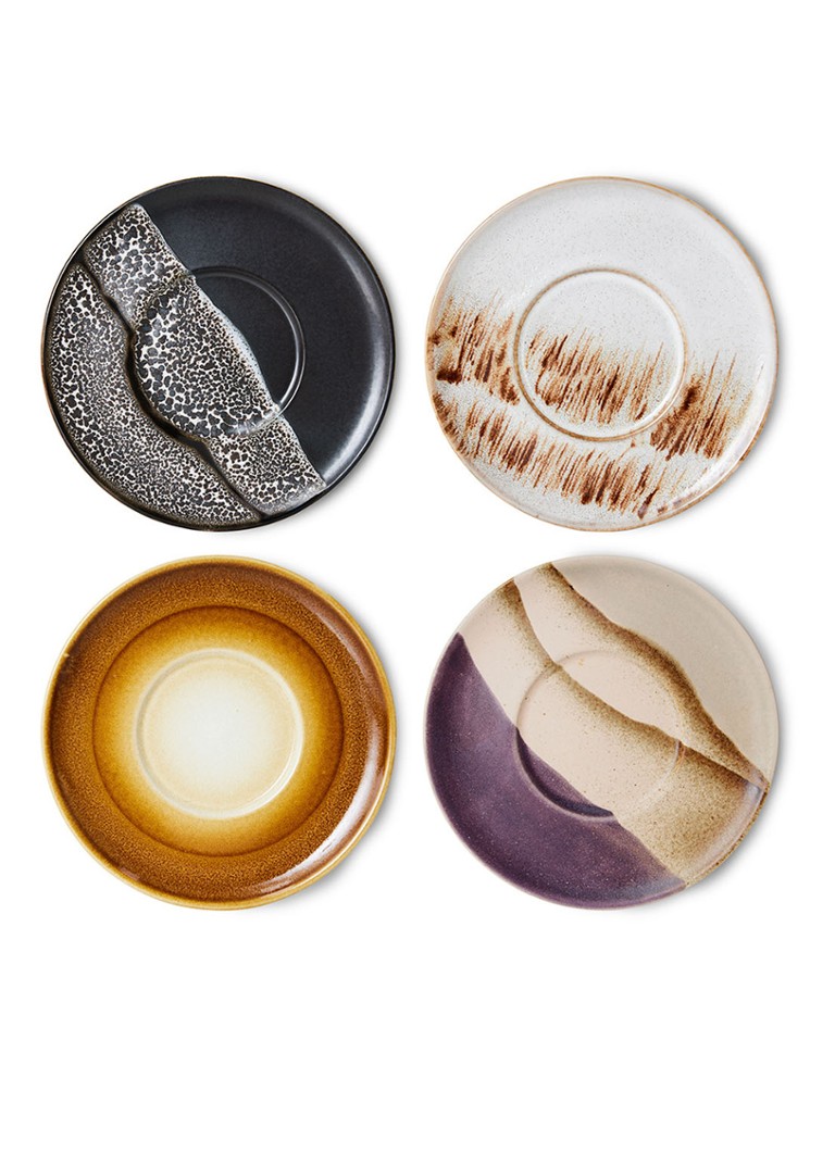 HKliving Big Sur schotel 13 cm set van 4 Multicolor - Deal