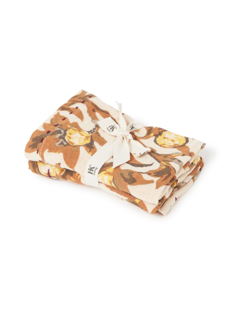 HKliving Servetten 30 x 30 cm set van 2 Bruin - Deal