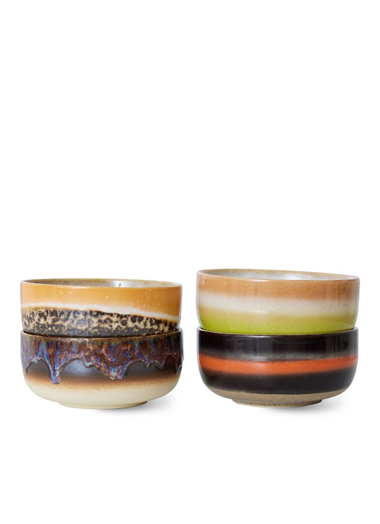 HKliving Kom 12,5 cm set van 4 Multicolor - Deal