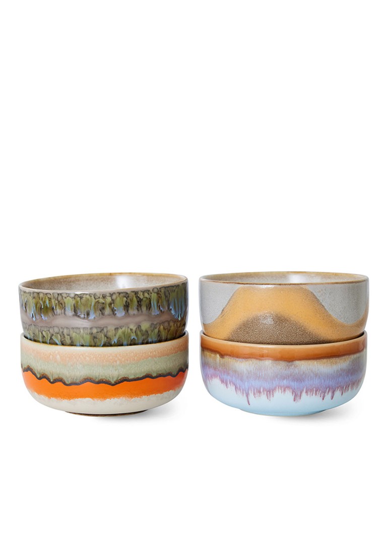 HKliving Kom 12,5 cm set van 4 Multicolor - Deal