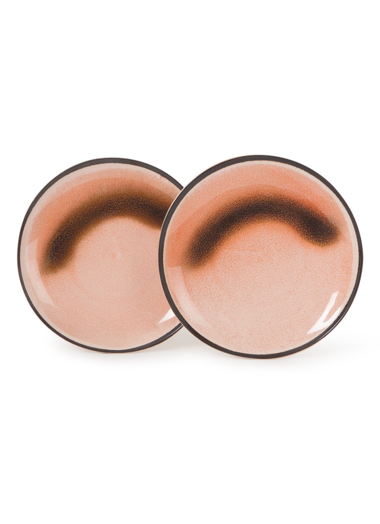 HKliving 70''s Horizon ontbijtbord 17,5 cm set van 2 Donkeroranje - Deal