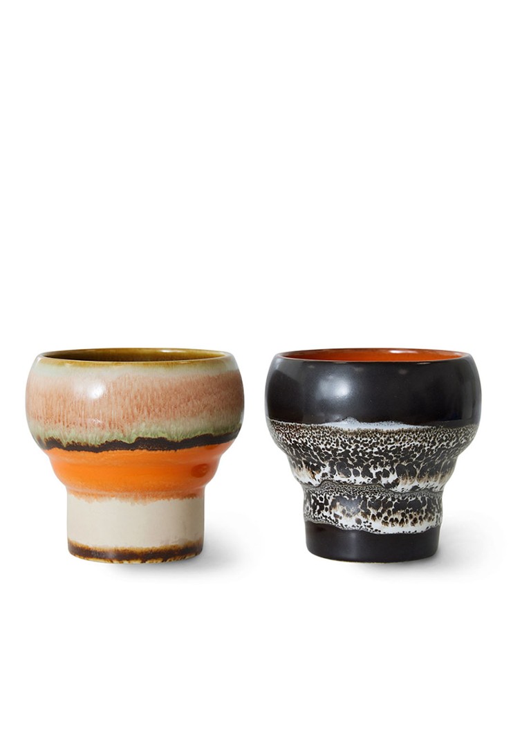 HKliving Basalt koffiekopje 24 cl set van 2 Multicolor - Deal