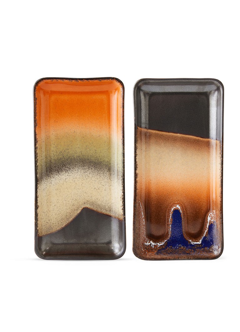 HKliving Twenty Four Hours suiker- en melkschaal 18,5 cm Multicolor - Deal