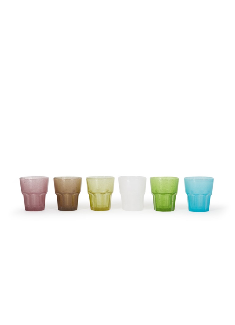 HKliving Waterglas set van 6 Multicolor - Deal