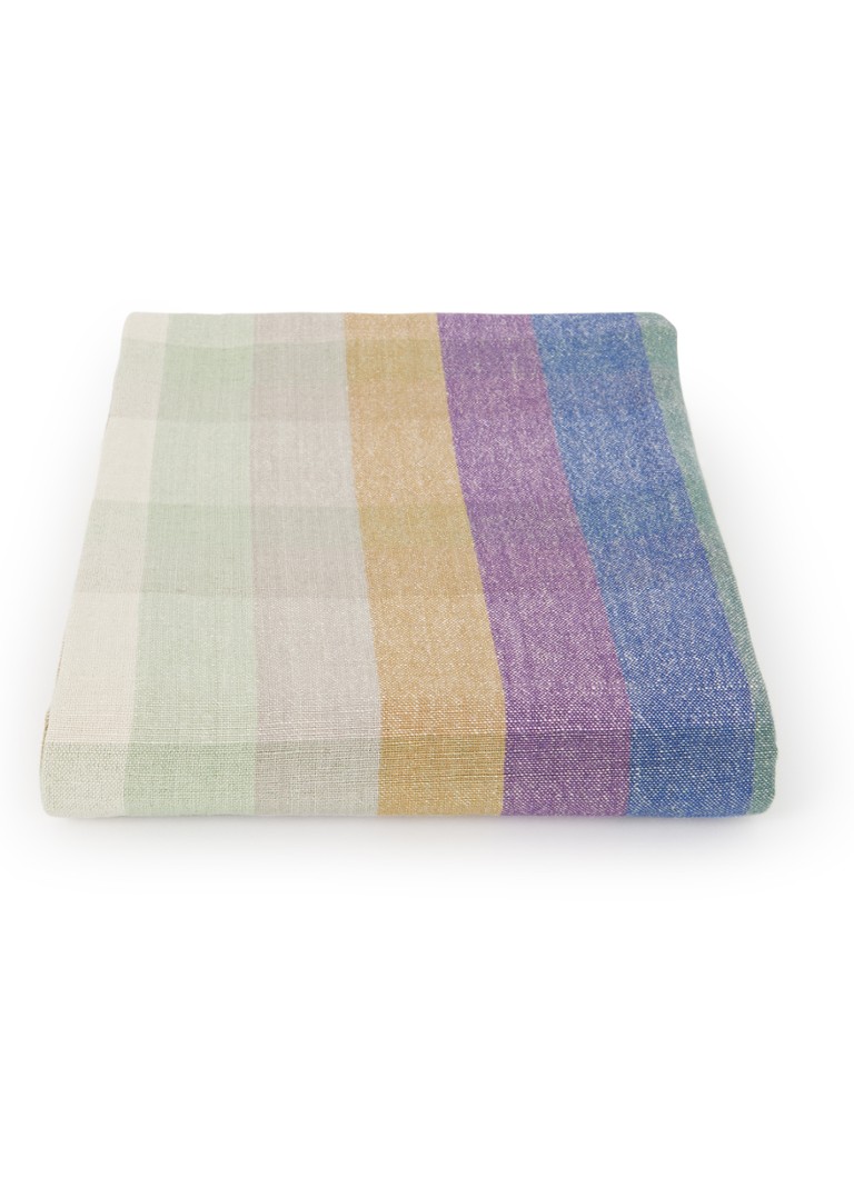 HKliving Vida tafelkleed in linnenblend 140 x 220 cm Multicolor - Deal