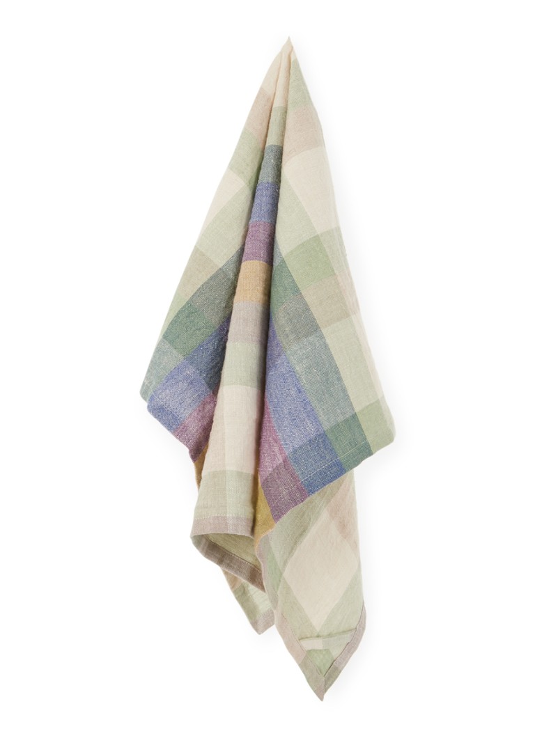 HKliving Vida theedoek in linnenblend 50 x 70 cm Multicolor - Deal