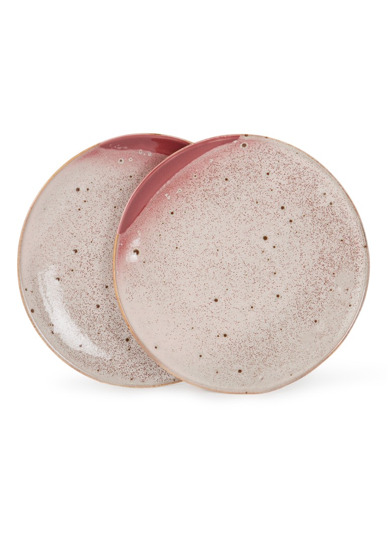 HKliving Gebaksbordje 17,5 cm set van 2 Oudroze - Deal