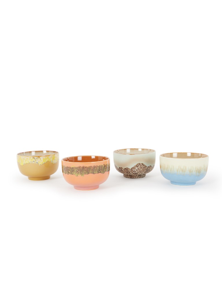 HKliving Seabreeze kom 13,5 cm set van 4 Multicolor - Deal