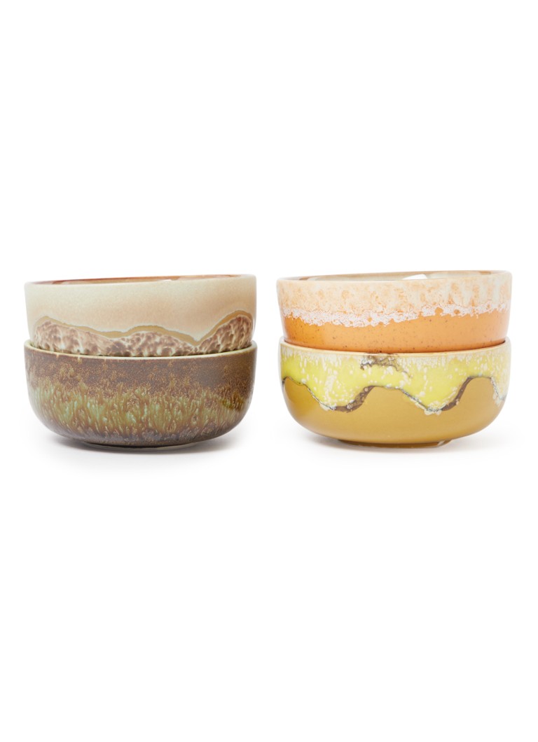 HKliving Drift Tapas kom 11 cm set van 4 Multicolor - Deal