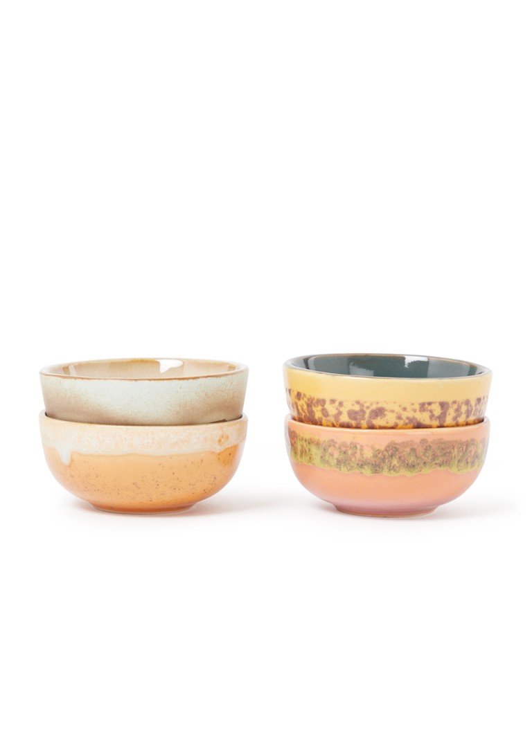 HKliving 70s kom XS 8 cm set van 4 Multicolor - Deal