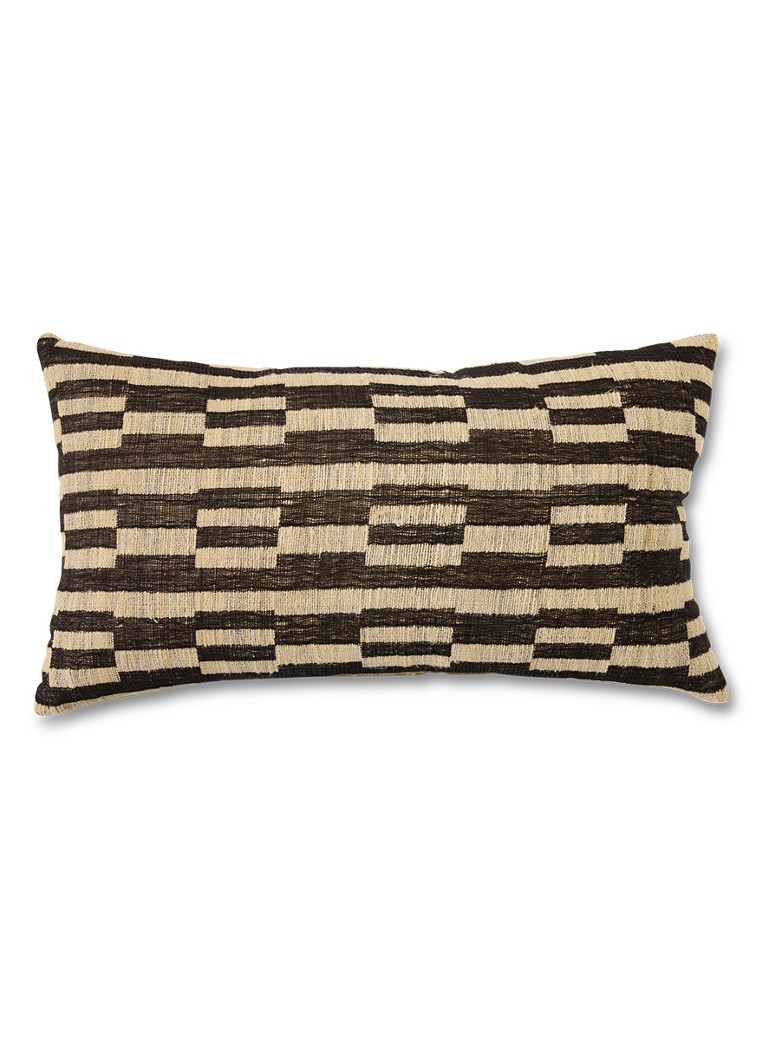 HKliving Monochroom sierkussen 70 x 40 cm Donkerbruin - Deal