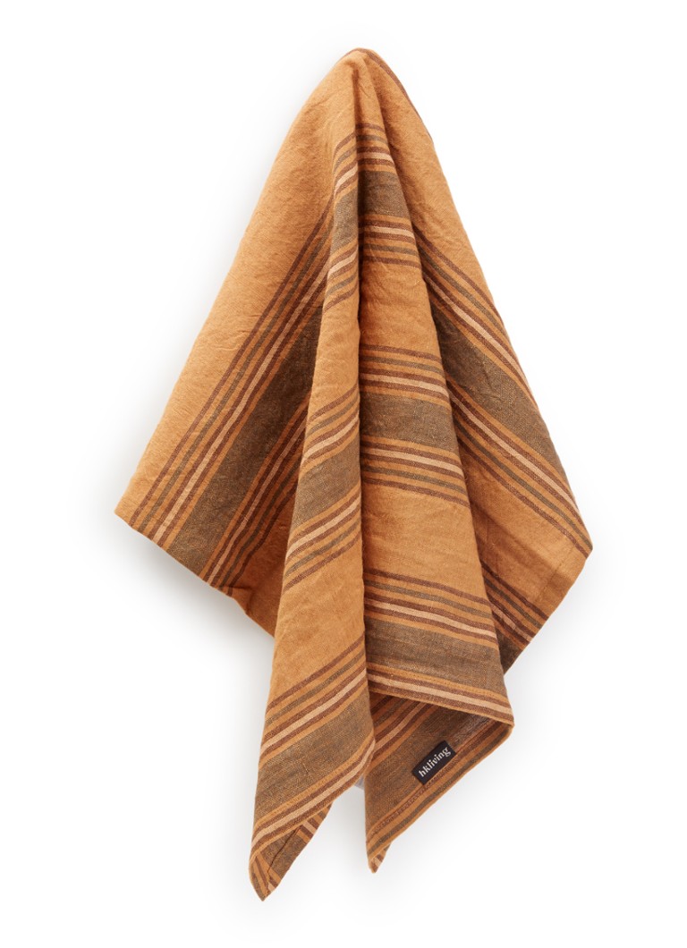 HKliving Vida theedoek in linnenblend 50 x 70 cm Bruin - Deal