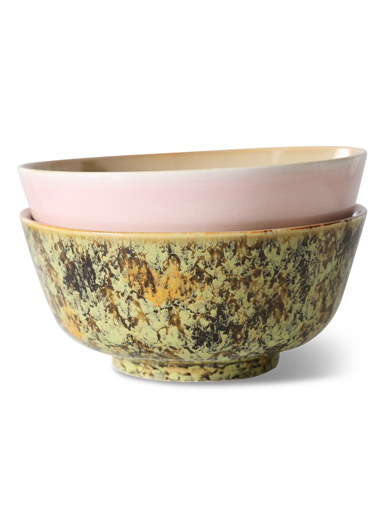 HKliving 70's Ascent kom 19 cm set van 2 Beige - Deal