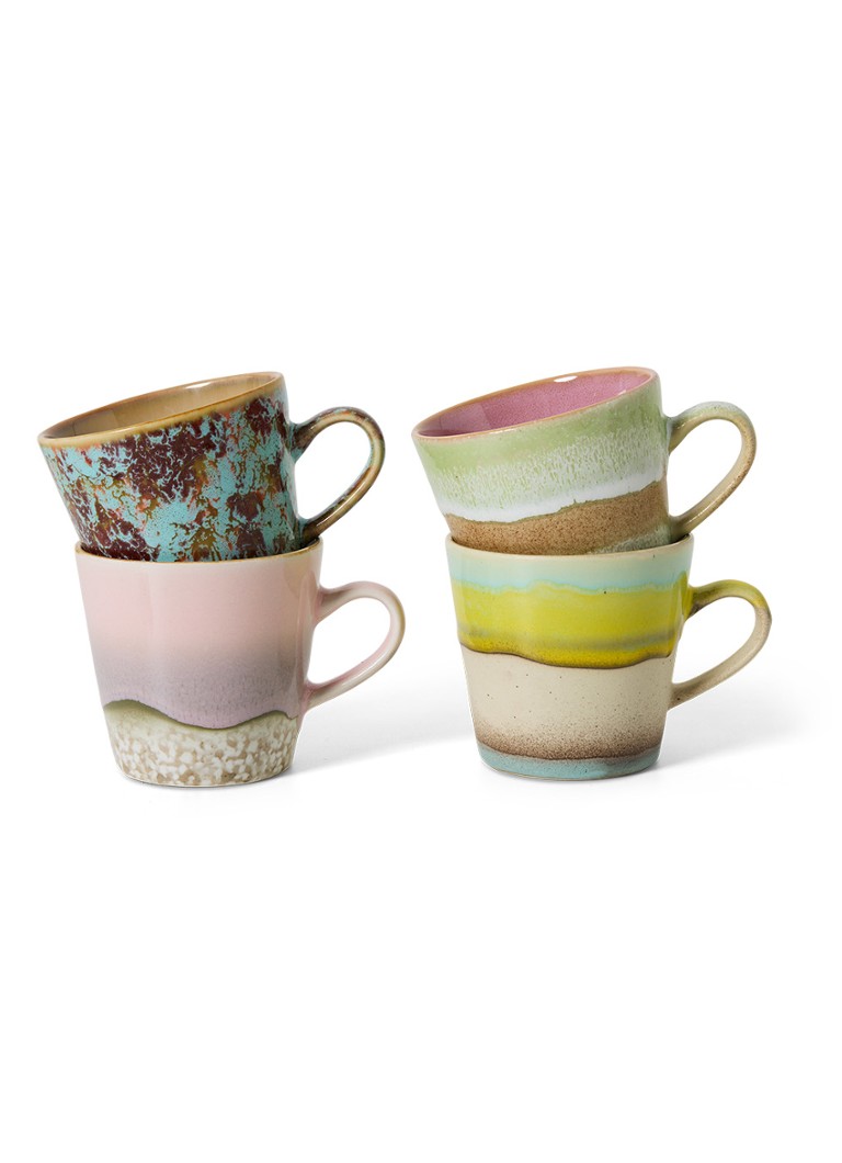 HKliving Rococo americano mok set van 4 Groen - Deal