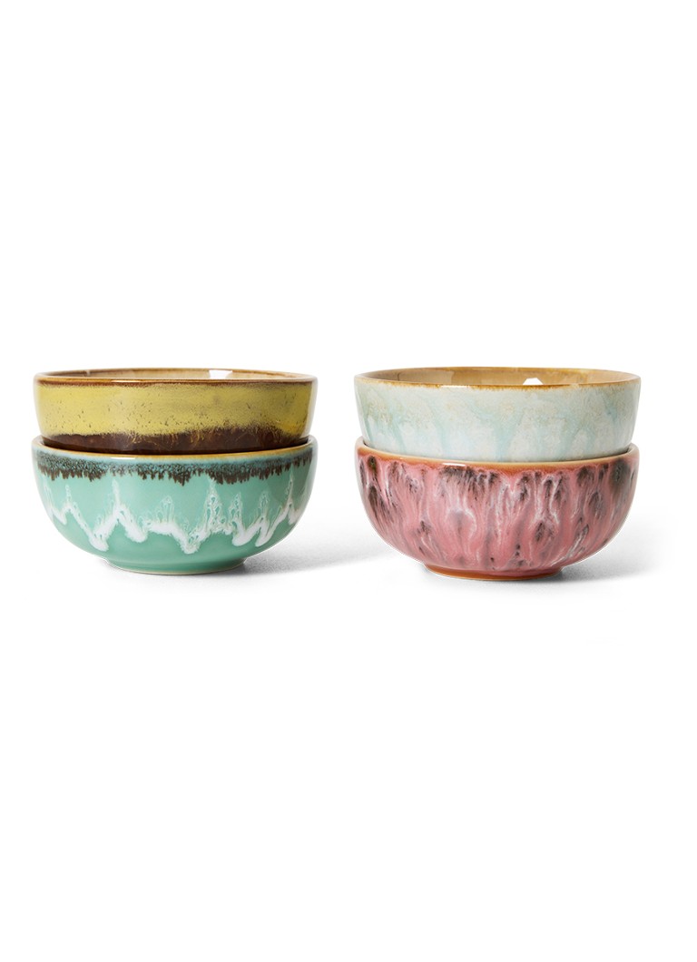 HKliving Modernist XS kom 8,3 cm set van 4 Groen - Deal