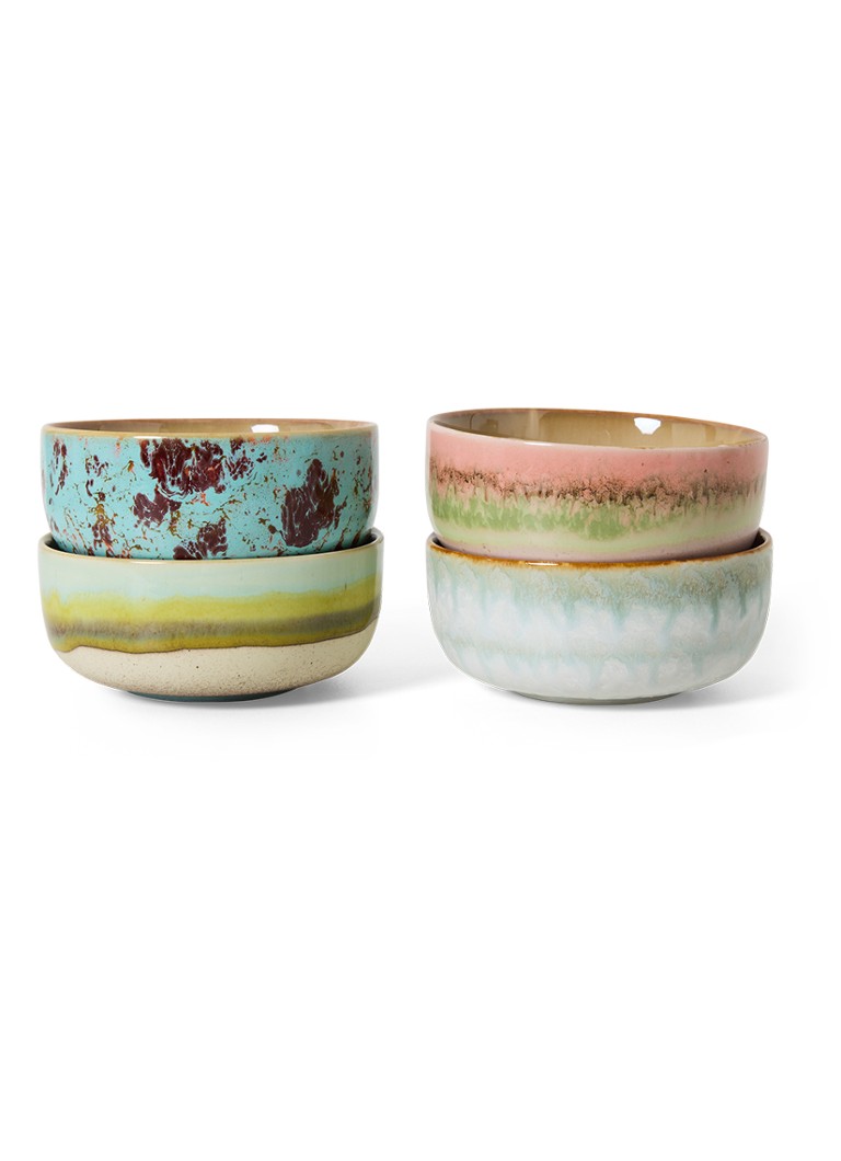 HKliving Impression dessert kom 12,5 cm set of 4 Groen - Deal