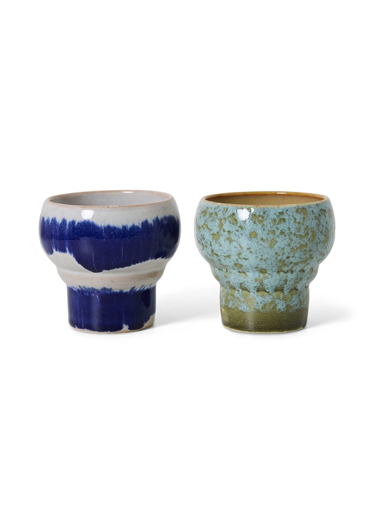 HKliving Symbolist lungo mok set van 2 Blauw - Deal
