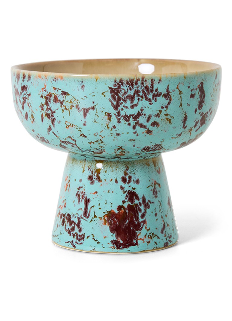 HKliving 70's Patina tapasschaaltje op voet 11 cm Blauw - Deal