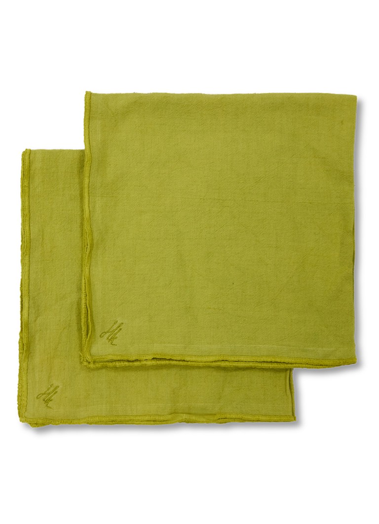 HKliving Ease servetten 50 x 50 cm set van 2 Groen - Deal