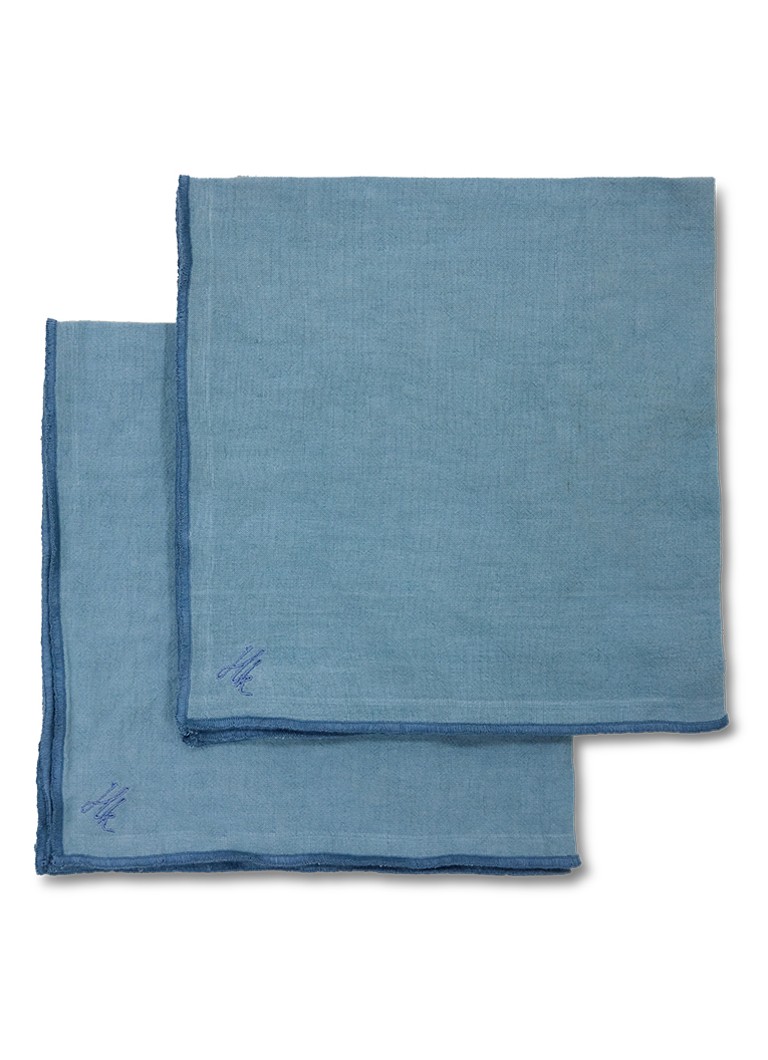 HKliving Ease servetten 50 x 50 cm set van 2 Blauw - Deal