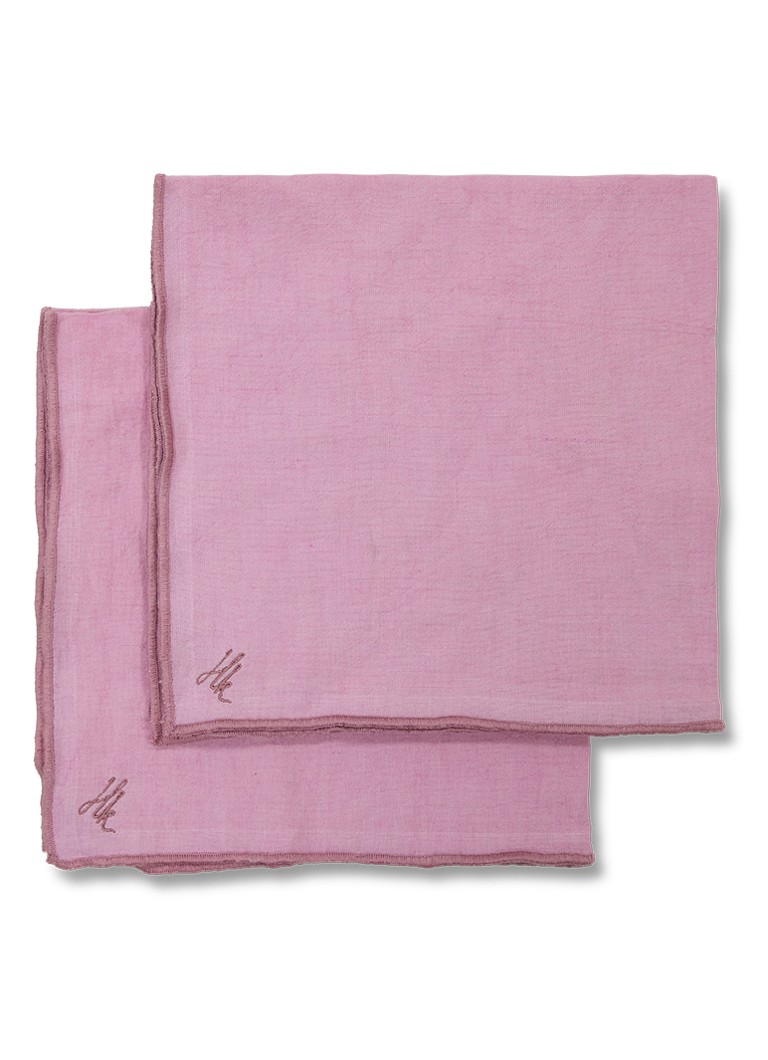 HKliving Ease servetten 50 x 50 cm set van 2 Roze - Deal