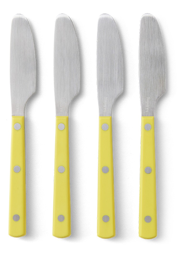 HKliving Botermes set van 4 Geel - Deal