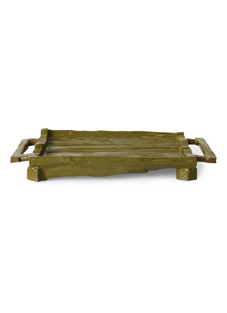 HKliving Teun Zwets serveerschaal 53 x 25 cm Mosgroen - Deal