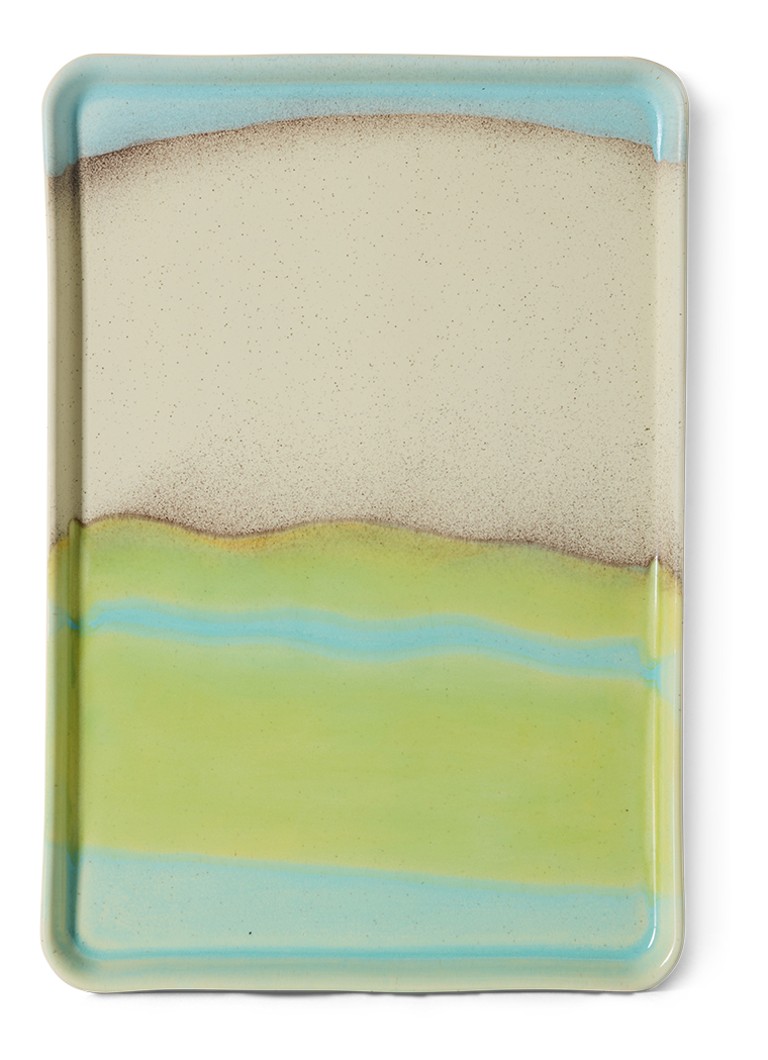 HKliving 70s Ceramics Glint serveerschaal 22,5 x 33 cm Blauw - Deal