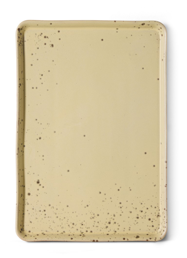 HKliving 70s Ceramics Grit serveerschaal 22,5 x 33 cm Vanillegeel - Deal