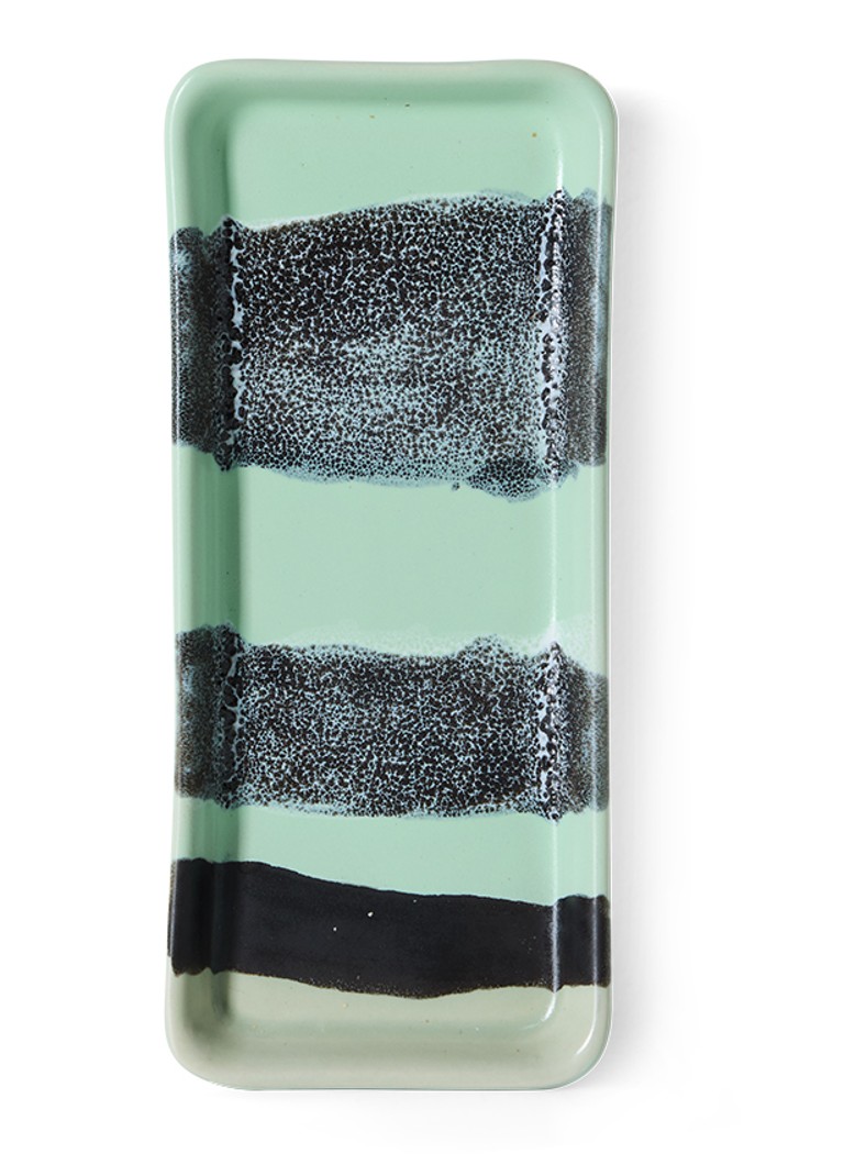 HKliving 70s Ceramics River serveerschaal 7,7 x 18 cm Blauw - Deal
