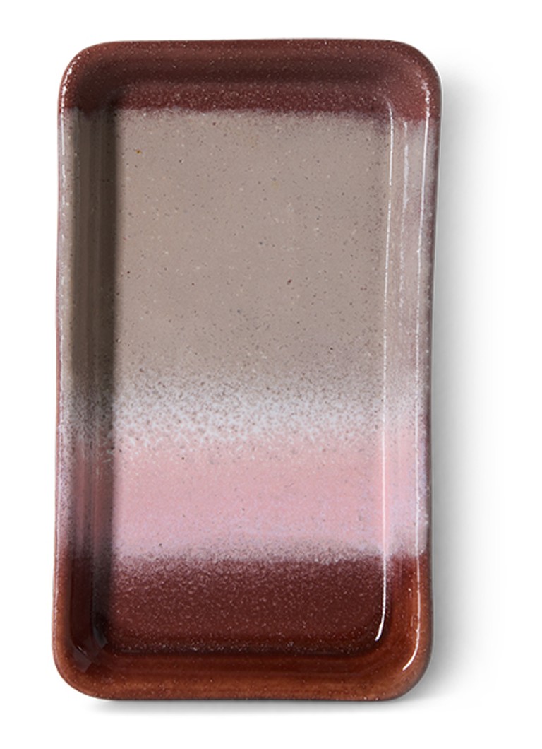 HKliving 70s Ceramics Bloom XS serveerschaal 7,7 x 13,6 cm Donkerrood - Deal