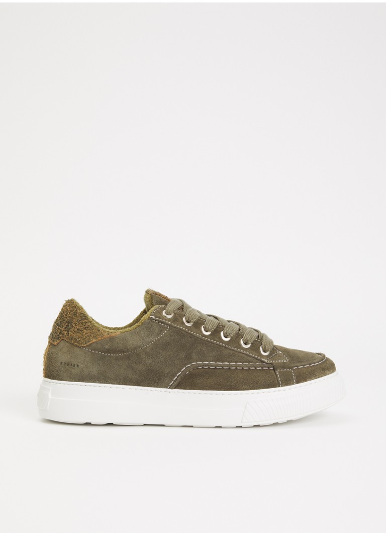 Nubikk Heren Caldera Tora sneaker van suède in de kleur Groen, maat: 44