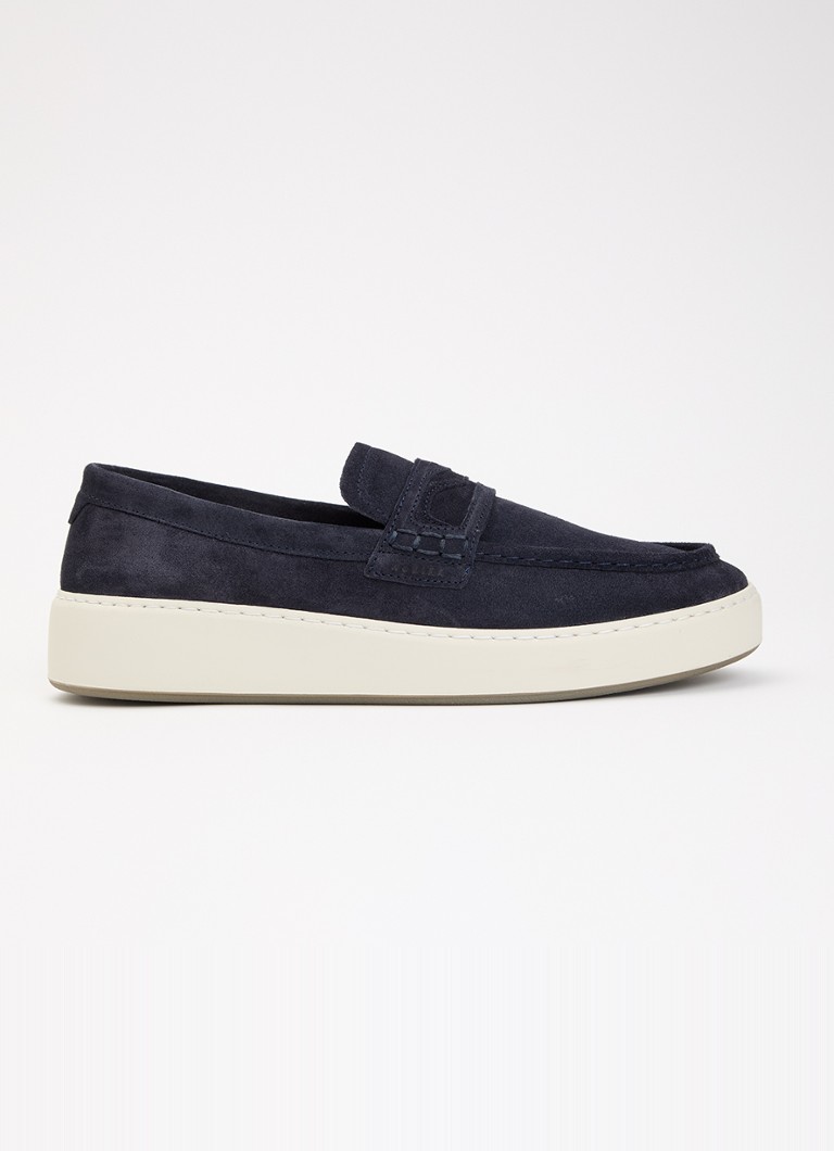 Nubikk Heren Jiro Gatsby loafer van suède in de kleur Donkerblauw, maat: 45