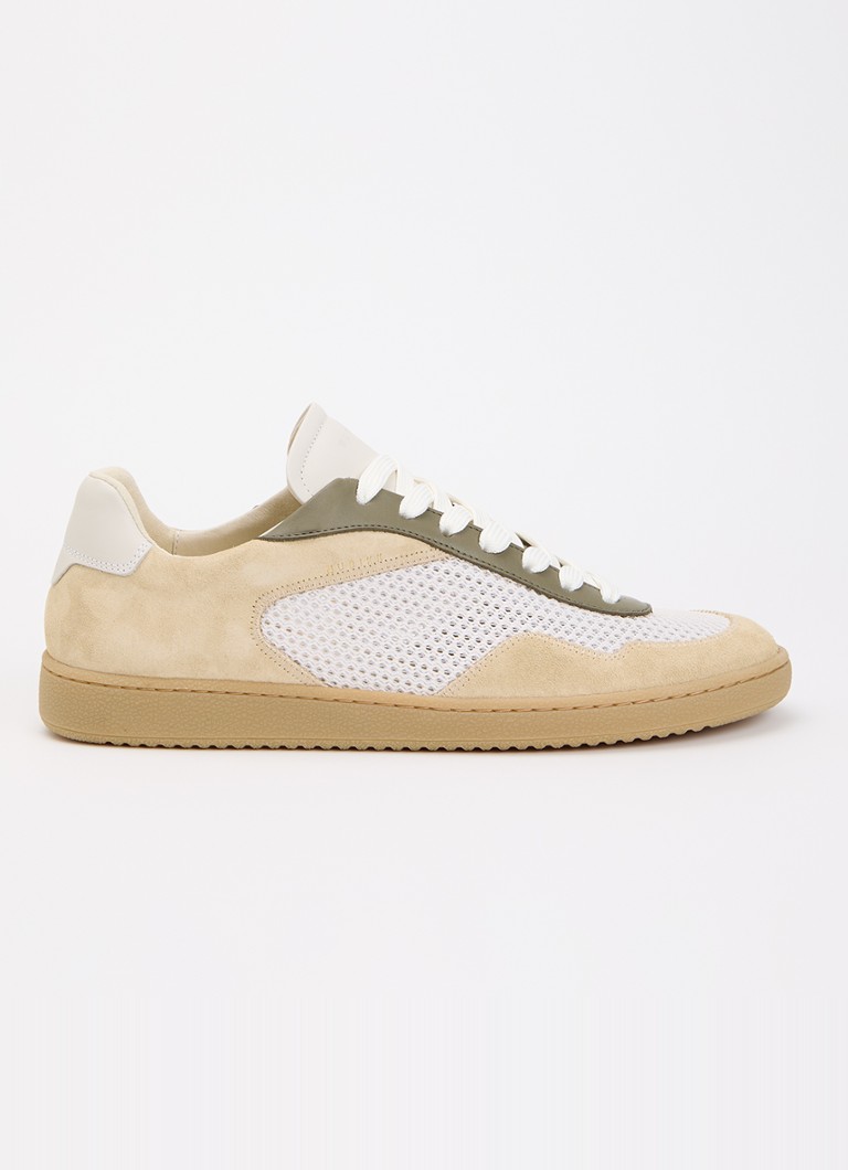 Nubikk Heren Ray Joss sneaker van suéde met details van mesh en leer in de kleur Creme, maat: 44