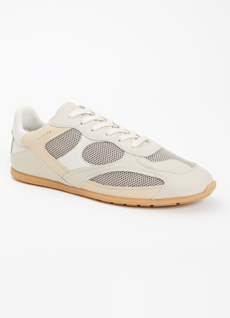 Nubikk Heren Riley Morgan sneaker van leer met mesh details in de kleur Donkerbeige, maat: 44