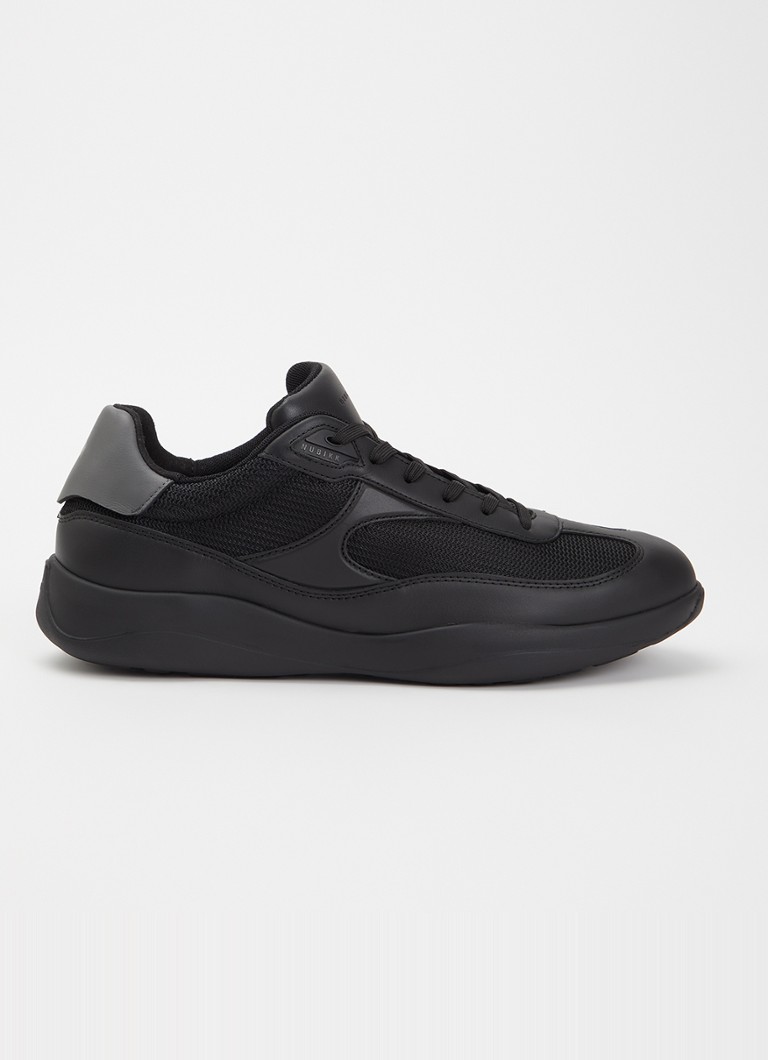 Nubikk Heren Denzel Dane sneaker van mesh met details van leer in de kleur Zwart, maat: 46